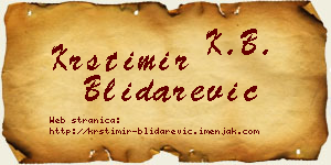 Krstimir Blidarević vizit kartica
